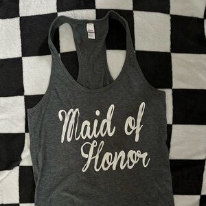 Gray Maid of Honor Razorback Tank